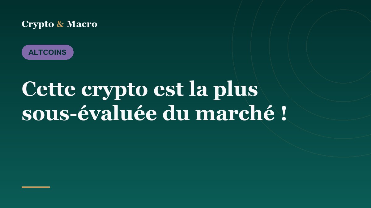 Cette crypto est la plus sous-évaluée du marché !